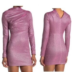 RTA Women's Metalic Draped‎ Cocktail Mini Dress Bodicon Stretch Size4 Preppy Y2K